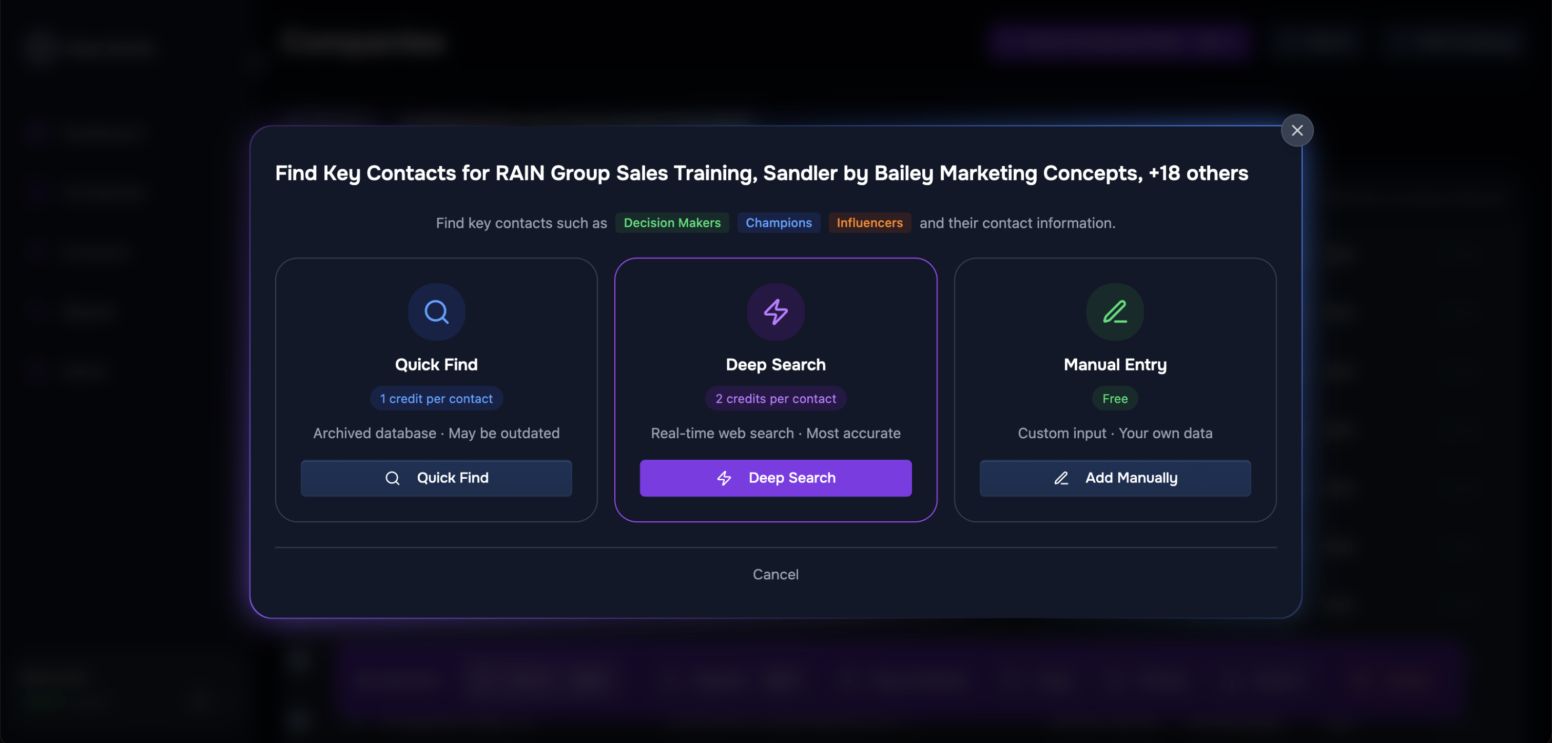 4.1 - Search Key Contacts